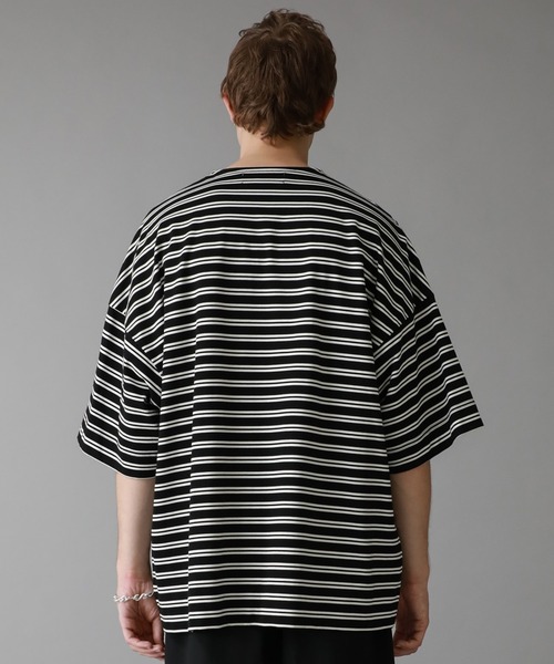 city(シティ)の「ボーダービッグTEE/BOADER BIG TEE(Tシャツ/カットソー・メンズ・ブラック系/ベージュ系・FREE)」の8枚目の写真