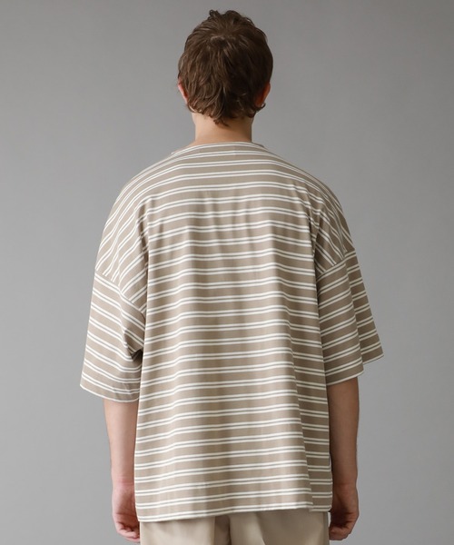 city(シティ)の「ボーダービッグTEE/BOADER BIG TEE(Tシャツ/カットソー・メンズ・ブラック系/ベージュ系・FREE)」の11枚目の写真