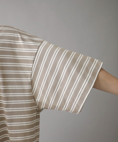 city(シティ)の「ボーダービッグTEE/BOADER BIG TEE(Tシャツ/カットソー・メンズ・ブラック系/ベージュ系・FREE)」の18枚目の写真