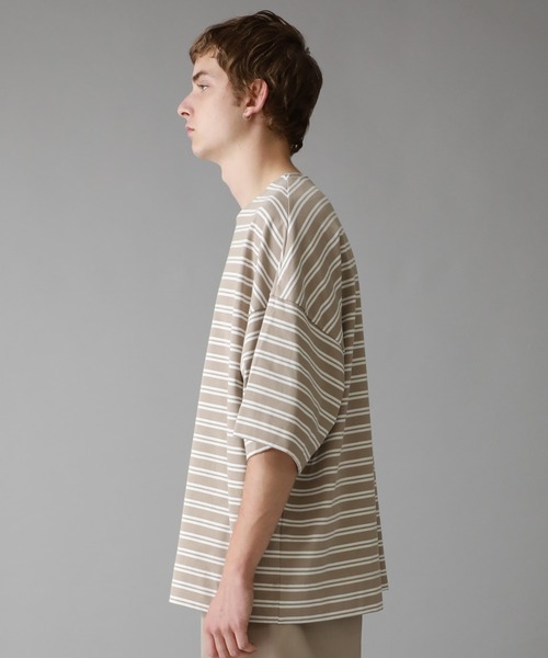 city(シティ)の「ボーダービッグTEE/BOADER BIG TEE(Tシャツ/カットソー・メンズ・ブラック系/ベージュ系・FREE)」の10枚目の写真