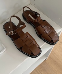 SMILE ORCHID | エコレザー編み込みグルカサンダル(サンダル)