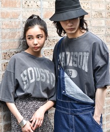 Starting Over | カレッジプリント ピグメント クルーネック半袖ビッグTシャツ(Tシャツ/カットソー)