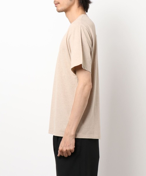 CROWDED CLOSET(クラウデッドクローゼット)の「メランジ天竺Uネックカットソー(Tシャツ/カットソー・メンズ・ベージュ/オレンジ/ネイビー・03/02/04)」の4枚目の写真