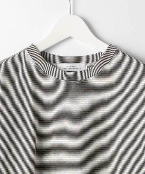 green label relaxing（グリーンレーベルリラクシング）の「＜green label relaxing＞ミジンボーダー クルーネック 半袖 Tシャツ（Tシャツ/カットソー・メンズ・ブラック/ダークブラウン・SMALL/MEDIUM/LARGE/X-LARGE）」の5枚目の写真