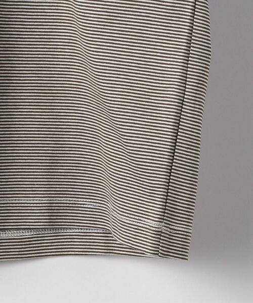 green label relaxing（グリーンレーベルリラクシング）の「＜green label relaxing＞ミジンボーダー クルーネック 半袖 Tシャツ（Tシャツ/カットソー・メンズ・ブラック/ダークブラウン・SMALL/MEDIUM/LARGE/X-LARGE）」の13枚目の写真