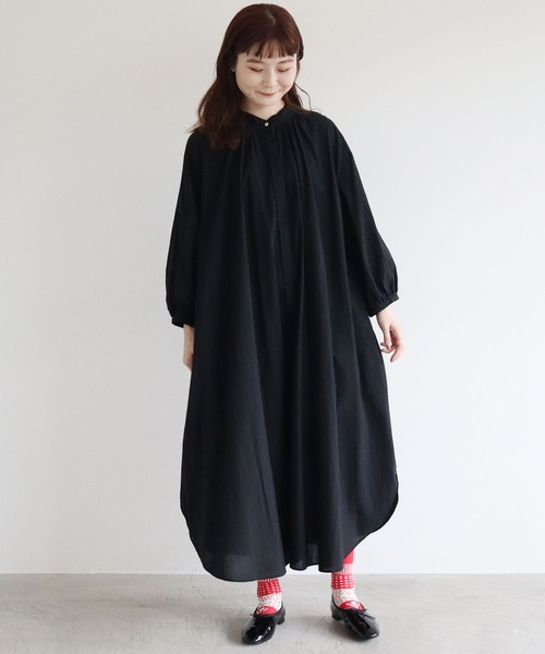 l'atelier du savon（アトリエドサボン）の「●C/ウィングカラー　ワンピース（シャツワンピース・レディース・ホワイト/ブラック/ピンク/ブルー・FREE）」の13枚目の写真