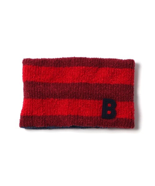 KP DECO（ケーピーデコ）の「【日本製】ボーダー柄シュークリーム素材のネックウォーマー(Free)（ネックウォーマー/スヌード・キッズ・イエロー/ブルー系その他/レッド・FREE）」の3枚目の写真