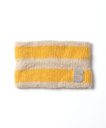 【日本製】ボーダー柄シュークリーム素材のネックウォーマー(Free)