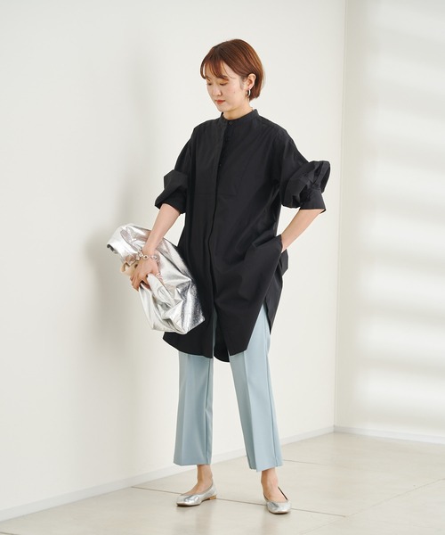 DouDou(ドゥドゥ)の「セミフレア9丈パンツ AW(その他パンツ・レディース・オフホワイト/ブルー/ピンク・36/38)」の6枚目の写真