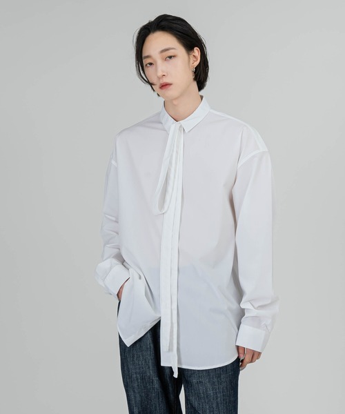 FOLLOWIN(フォロウィン)の「【UNISEX】オーバーフィットベルト付きベーシックシャツ(シャツ/ブラウス・レディース・スカイブルー/ブラック/アイボリー・FREE)」の13枚目の写真