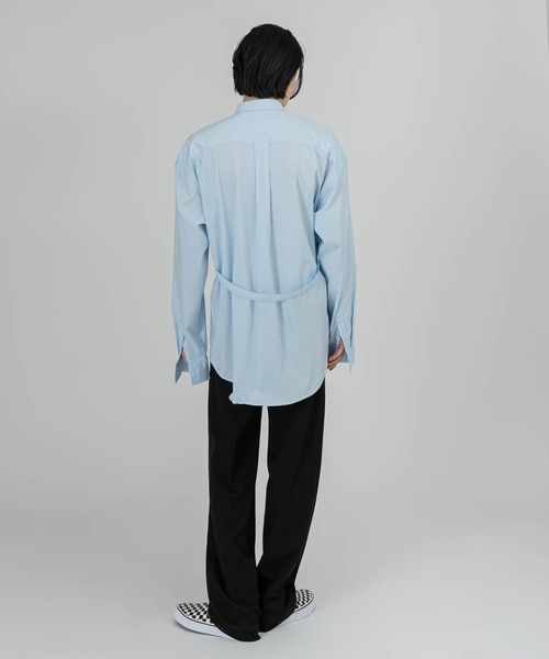 FOLLOWIN(フォロウィン)の「【UNISEX】オーバーフィットベルト付きベーシックシャツ(シャツ/ブラウス・レディース・スカイブルー/ブラック/アイボリー・FREE)」の19枚目の写真