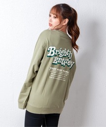 ゆるシルエットスモーキーカラークルートレーナー　ミニ裏毛　刺繍