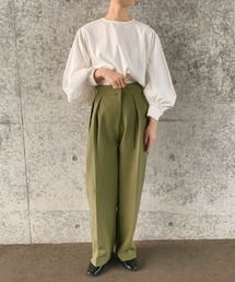 select MOCA by son | 2022 AW ダブルタックルーズデザインパンツ(スラックス)