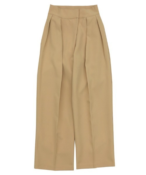 select MOCA by son（セレクトモカバイソン）の「ダブルタックルーズデザインパンツ（スラックス・レディース・ブラック/ライトグリーン/スモークピンク/テラコッタ/ベージュ・SMALL/MEDIUM/X-SMALL）」の13枚目の写真