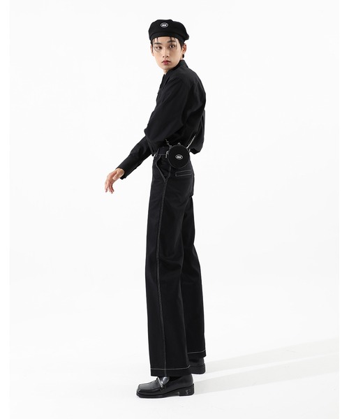 BASIC COTTON（ベーシックコットン）の「A'GEM/9 × .kom『BASIC COTTON/ベーシックコットン』BCN over shirt/ベーシック オーバーシャツ ボタンダウン（シャツ/ブラウス・レディース・ホワイト/ブラック/ブルー・FREE）」の7枚目の写真