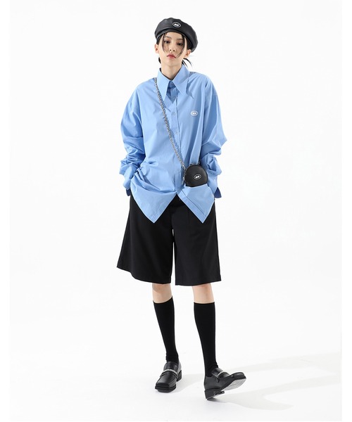 BASIC COTTON（ベーシックコットン）の「A'GEM/9 × .kom『BASIC COTTON/ベーシックコットン』BCN over shirt/ベーシック オーバーシャツ ボタンダウン（シャツ/ブラウス・レディース・ホワイト/ブラック/ブルー・FREE）」の12枚目の写真