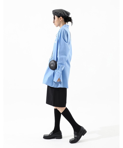 BASIC COTTON（ベーシックコットン）の「A'GEM/9 × .kom『BASIC COTTON/ベーシックコットン』BCN over shirt/ベーシック オーバーシャツ ボタンダウン（シャツ/ブラウス・レディース・ホワイト/ブラック/ブルー・FREE）」の18枚目の写真