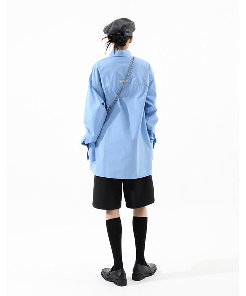BASIC COTTON（ベーシックコットン）の「A'GEM/9 × .kom『BASIC COTTON/ベーシックコットン』BCN over shirt/ベーシック オーバーシャツ ボタンダウン（シャツ/ブラウス・レディース・ホワイト/ブラック/ブルー・FREE）」の14枚目の写真
