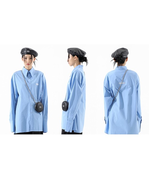 BASIC COTTON（ベーシックコットン）の「A'GEM/9 × .kom『BASIC COTTON/ベーシックコットン』BCN over shirt/ベーシック オーバーシャツ ボタンダウン（シャツ/ブラウス・レディース・ホワイト/ブラック/ブルー・FREE）」の8枚目の写真