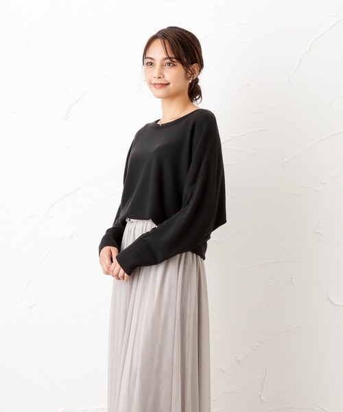 NAVY（ネイビー）の「洗えるニット カシミヤタッチ ドルマンスリーブ プルオーバー（ニット/セーター・レディース・ベージュ/ブラック/レッド/ブルー・M/L）」の20枚目の写真