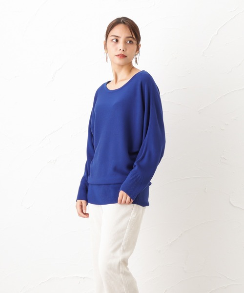 NAVY（ネイビー）の「洗えるニット カシミヤタッチ ドルマンスリーブ プルオーバー（ニット/セーター・レディース・ベージュ/ブラック/レッド/ブルー・M/L）」の12枚目の写真
