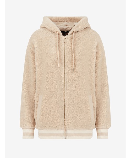 ARMANI EXCHANGE(アルマーニエクスチェンジ)の「【A|X アルマーニ エクスチェンジ】ロゴ ジップアップボアスウェットパーカ(パーカー・レディース・ブラック/ベージュ・X-SMALL/MEDIUM/SMALL/LARGE)」の7枚目の写真