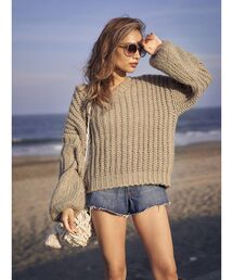 To the sea（トゥーザシー）の「ボリュームスリーブニットトップス（ニット/セーター）」