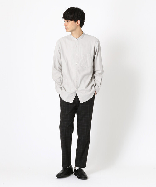 COMME CA ISM（コムサイズム）の「バンドカラー ネルシャツ（シャツ/ブラウス・メンズ・アイボリー/グレー/ブラック・SMALL/MEDIUM/LARGE）」の4枚目の写真