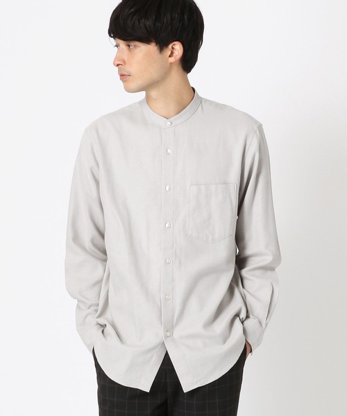 COMME CA ISM（コムサイズム）の「バンドカラー ネルシャツ（シャツ/ブラウス・メンズ・アイボリー/グレー/ブラック・SMALL/MEDIUM/LARGE）」の3枚目の写真