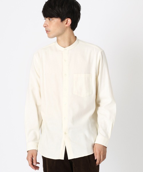 COMME CA ISM（コムサイズム）の「バンドカラー ネルシャツ（シャツ/ブラウス・メンズ・アイボリー/グレー/ブラック・SMALL/MEDIUM/LARGE）」の9枚目の写真