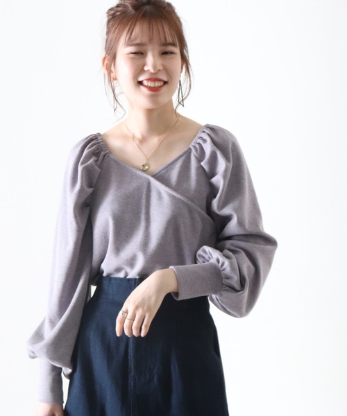 Cheek(チーク)の「パワショルカシュクールTOPS(Tシャツ/カットソー・レディース・ワインレッド/モカ/ラベンダー・MEDIUM)」の5枚目の写真