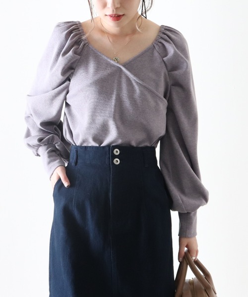 Cheek(チーク)の「パワショルカシュクールTOPS(Tシャツ/カットソー・レディース・ワインレッド/モカ/ラベンダー・MEDIUM)」の15枚目の写真