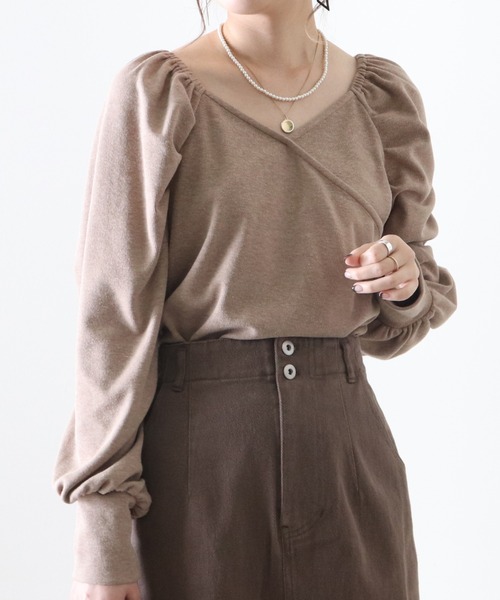 Cheek(チーク)の「パワショルカシュクールTOPS(Tシャツ/カットソー・レディース・ワインレッド/モカ/ラベンダー・MEDIUM)」の12枚目の写真