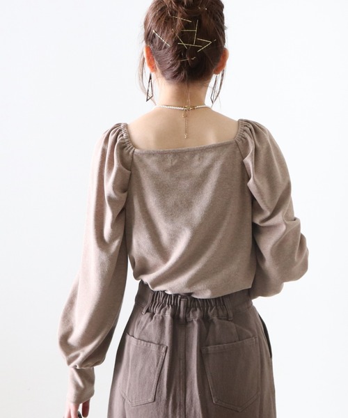 Cheek(チーク)の「パワショルカシュクールTOPS(Tシャツ/カットソー・レディース・ワインレッド/モカ/ラベンダー・MEDIUM)」の4枚目の写真