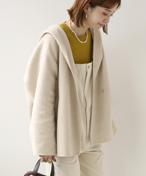 Simplicite（サンプリシテ）の「フードリバー ミドルコート◆（ブルゾン・レディース・ベージュ/カーキ・FREE）」の10枚目の写真