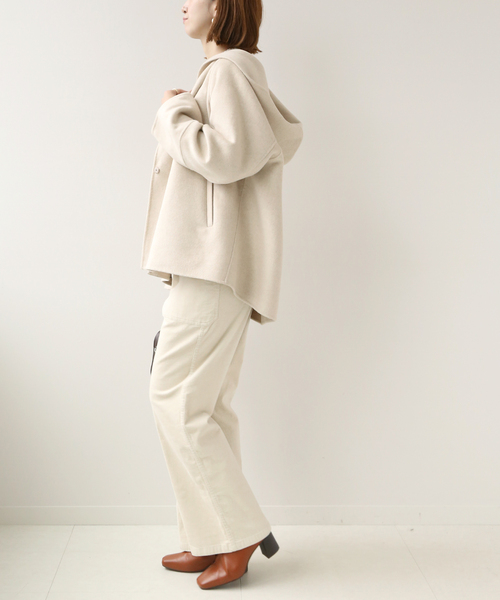 Simplicite（サンプリシテ）の「フードリバー ミドルコート◆（ブルゾン・レディース・ベージュ/カーキ・FREE）」の12枚目の写真