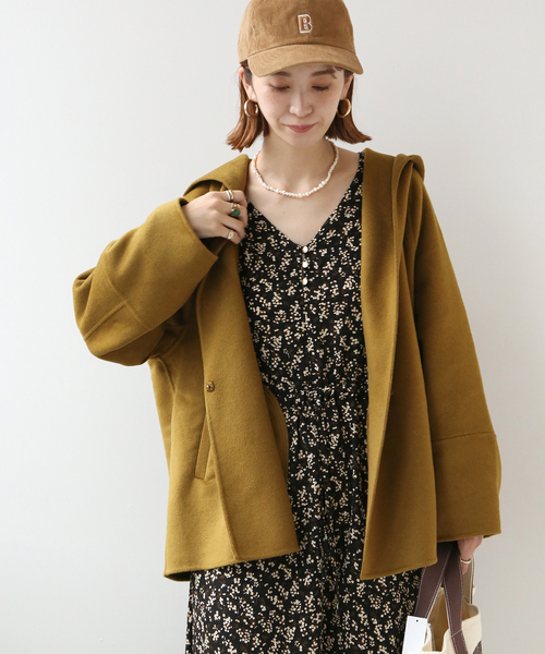 Simplicite（サンプリシテ）の「フードリバー ミドルコート◆（ブルゾン・レディース・ベージュ/カーキ・FREE）」の16枚目の写真