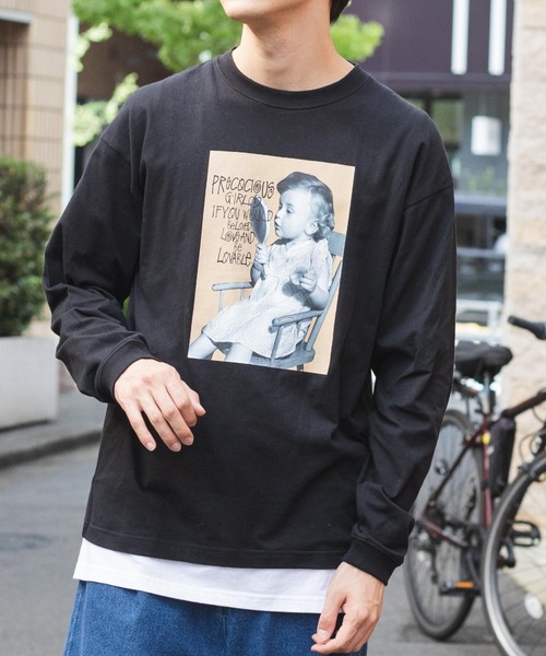 WEGO(ウィゴー)の「WEGO/BABYフォトロンT(Tシャツ/カットソー・メンズ・ホワイト/ブラック・SMALL/MEDIUM/LARGE)」の2枚目の写真