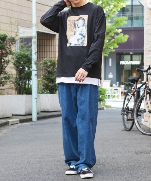 WEGO(ウィゴー)の「WEGO/BABYフォトロンT(Tシャツ/カットソー・メンズ・ホワイト/ブラック・SMALL/MEDIUM/LARGE)」の3枚目の写真