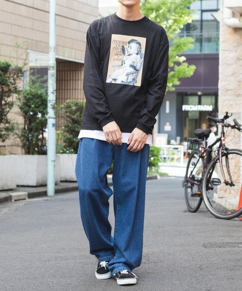 WEGO(ウィゴー)の「WEGO/BABYフォトロンT(Tシャツ/カットソー・メンズ・ホワイト/ブラック・SMALL/MEDIUM/LARGE)」の14枚目の写真