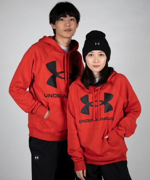 UNDER ARMOUR（アンダーアーマー）の「UAライバルフリース フーディー ビッグロゴ（トレーニング/メンズ/レディース）（パーカー・メンズ・ブラック/ネイビー/ホワイト/グレー/ピンク/レッド/カーキ・M/L/XXL/XL/S/3XL）」の7枚目の写真