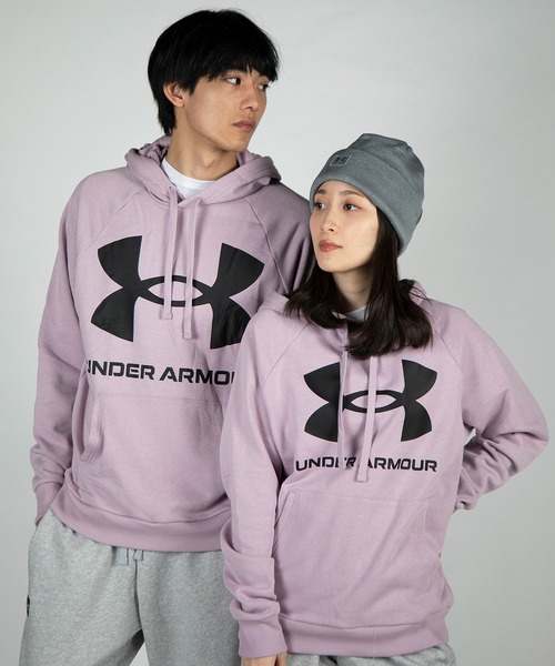 UNDER ARMOUR（アンダーアーマー）の「UAライバルフリース フーディー ビッグロゴ（トレーニング/メンズ/レディース）（パーカー・メンズ・ブラック/ネイビー/ホワイト/グレー/ピンク/レッド/カーキ・M/L/XXL/XL/S/3XL）」の6枚目の写真