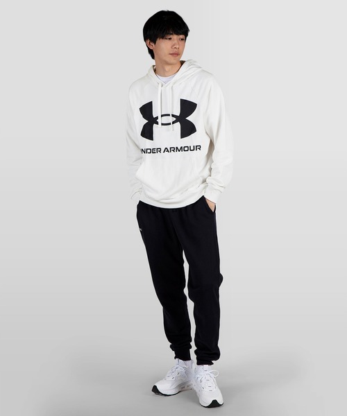 UNDER ARMOUR（アンダーアーマー）の「UAライバルフリース フーディー ビッグロゴ（トレーニング/メンズ/レディース）（パーカー・メンズ・ブラック/ネイビー/ホワイト/グレー/ピンク/レッド/カーキ・M/L/XXL/XL/S/3XL）」の13枚目の写真