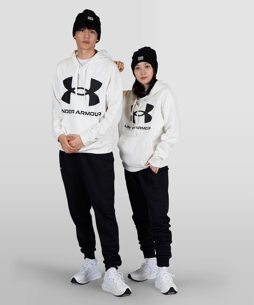 UNDER ARMOUR（アンダーアーマー）の「UAライバルフリース フーディー ビッグロゴ（トレーニング/メンズ/レディース）（パーカー・メンズ・ブラック/ネイビー/ホワイト/グレー/ピンク/レッド/カーキ・M/L/XXL/XL/S/3XL）」の11枚目の写真