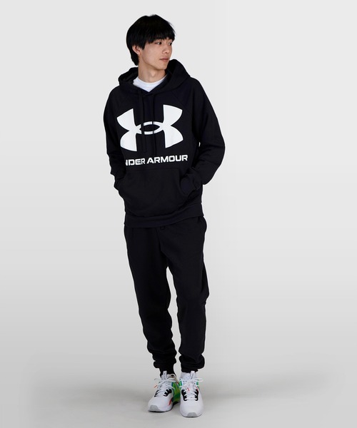UNDER ARMOUR（アンダーアーマー）の「UAライバルフリース フーディー ビッグロゴ（トレーニング/メンズ/レディース）（パーカー・メンズ・ブラック/ネイビー/ホワイト/グレー/ピンク/レッド/カーキ・M/L/XXL/XL/S/3XL）」の18枚目の写真