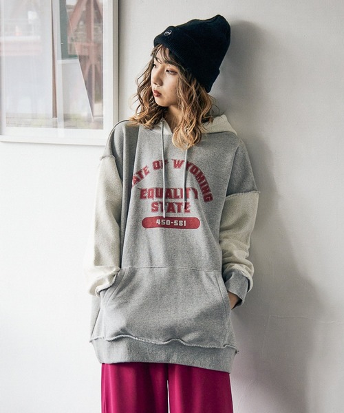 PBLIM（ページボーイリム）の「【PAGEBOYLIM】ヘビーオンスパーカー（パーカー・レディース・グレー/オフホワイト/ブルー・MEDIUM/LARGE）」の3枚目の写真