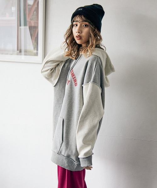 PBLIM（ページボーイリム）の「【PAGEBOYLIM】ヘビーオンスパーカー（パーカー・レディース・グレー/オフホワイト/ブルー・MEDIUM/LARGE）」の4枚目の写真