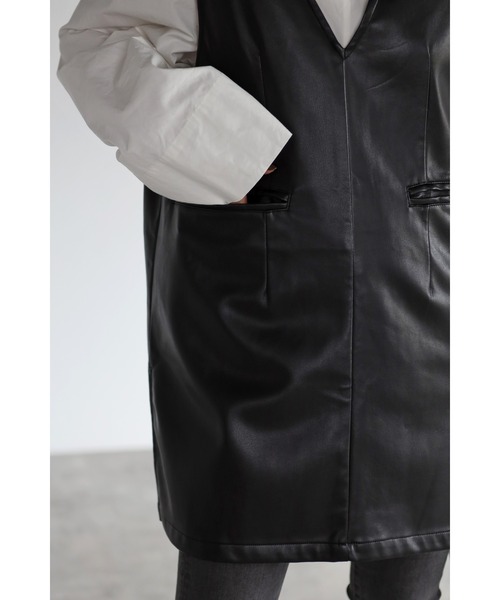 Bonjour Sagan(ボンジュールサガン)の「フェイクレザーベスト(ベスト・レディース・ブラック・FREE)」の7枚目の写真