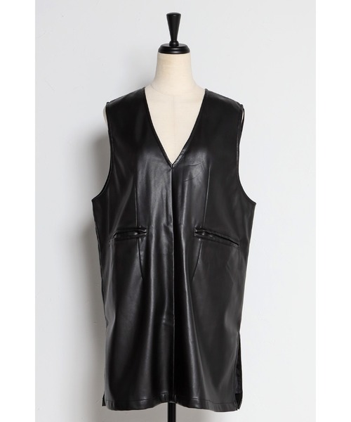Bonjour Sagan(ボンジュールサガン)の「フェイクレザーベスト(ベスト・レディース・ブラック・FREE)」の9枚目の写真