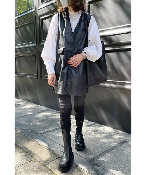 Bonjour Sagan(ボンジュールサガン)の「フェイクレザーベスト(ベスト・レディース・ブラック・FREE)」の16枚目の写真